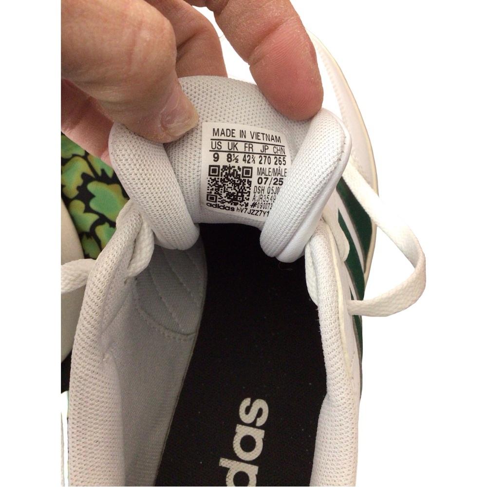 Adidas Breaknet 3.0 Men's White Sneakers with Green Stripe size 9.5 - Picture 8 of 8